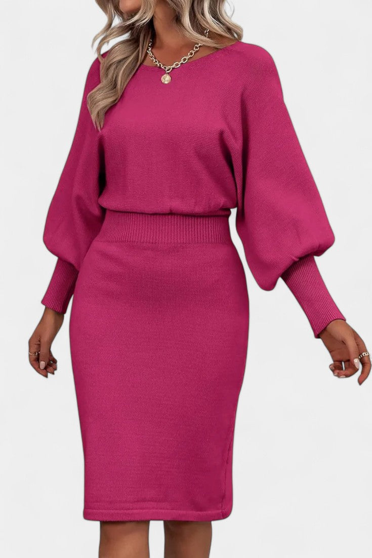 Abito elegante in maglia aderente e raffinato per donna