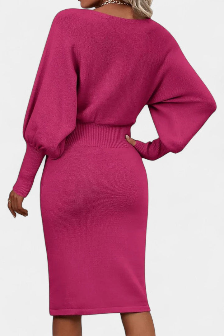 Abito elegante in maglia aderente e raffinato per donna