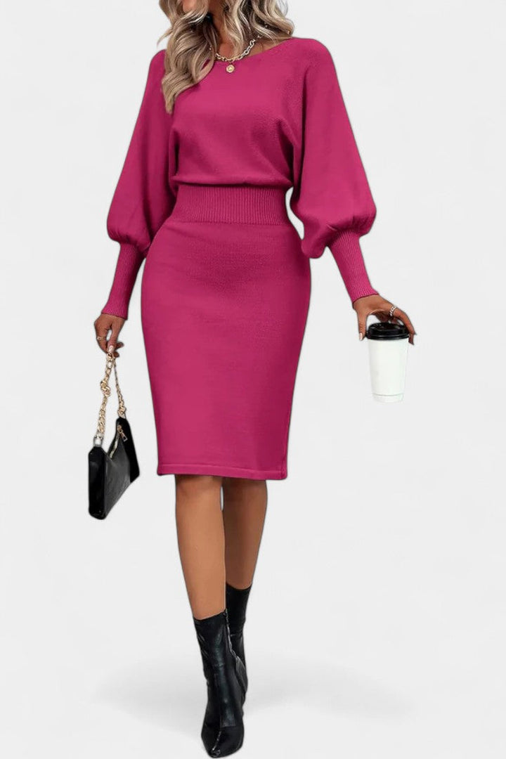 Abito elegante in maglia aderente e raffinato per donna