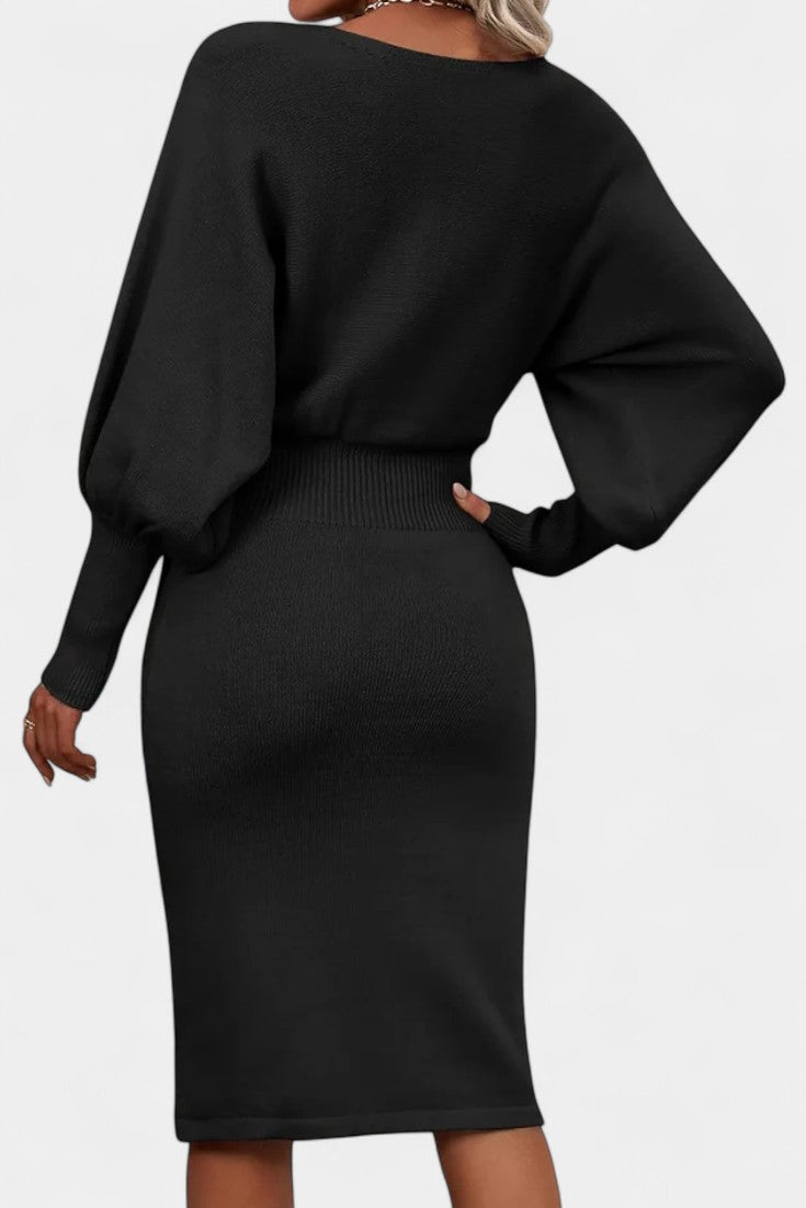 Abito elegante in maglia aderente e raffinato per donna