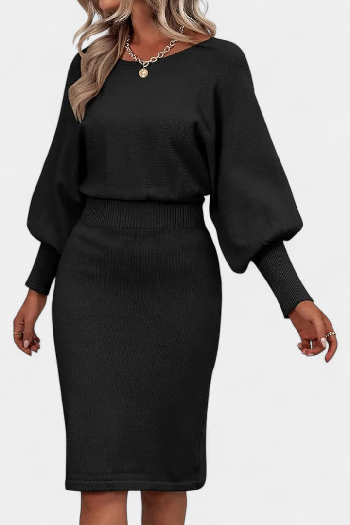 Abito elegante in maglia aderente e raffinato per donna