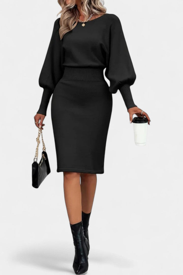 Abito elegante in maglia aderente e raffinato per donna