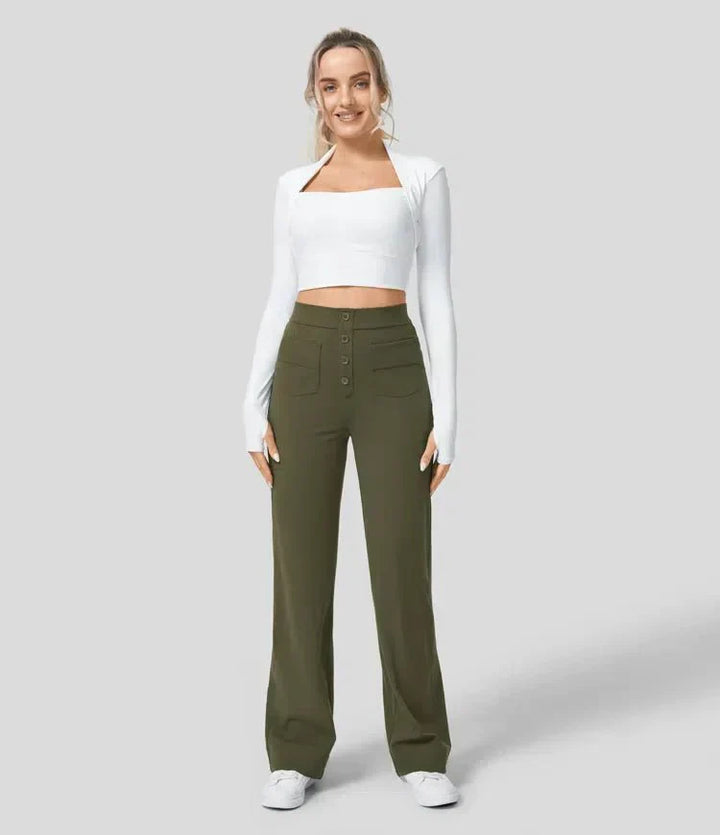 Pantaloni donna eleganti e comodi a vita alta casual