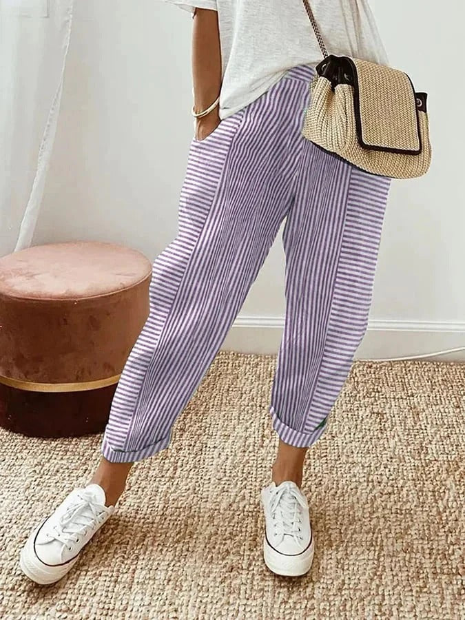 Pantaloni a righe eleganti e confortevoli per donna