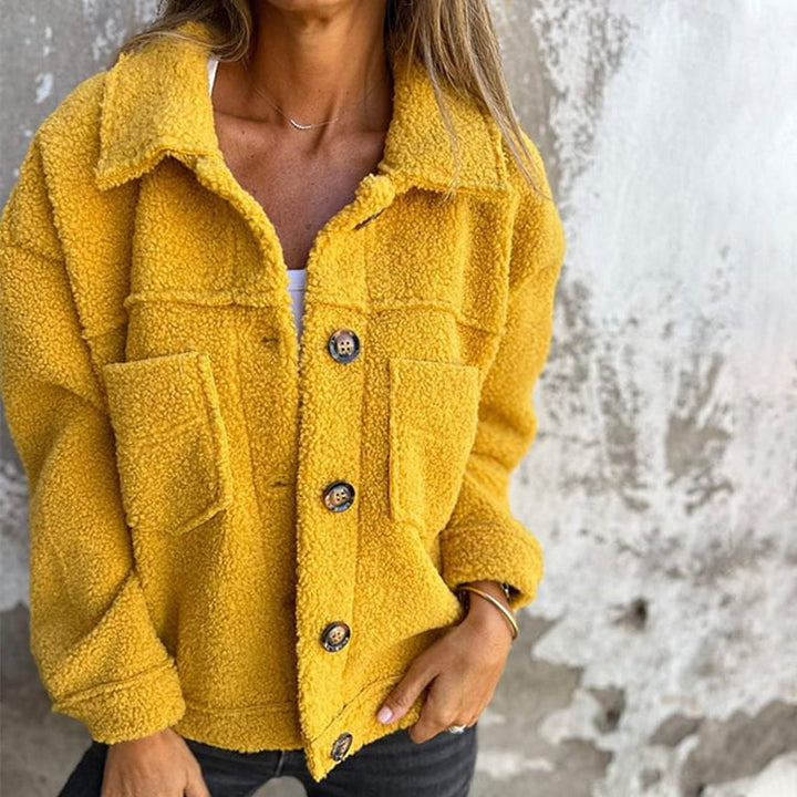 Giacca donna corta elegante e calda con bottoni