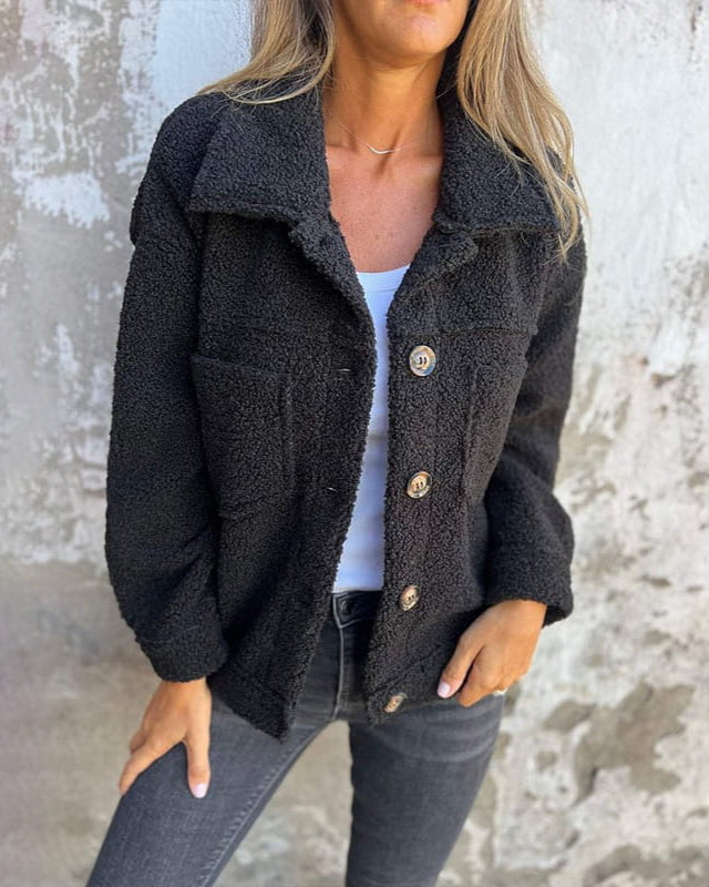 Giacca donna corta elegante e calda con bottoni