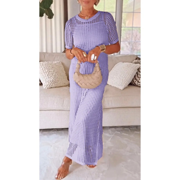 Abito maxi elegante a strati con sottoveste inclusa per donna
