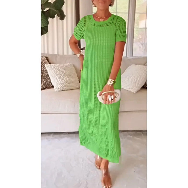 Abito maxi elegante a strati con sottoveste inclusa per donna
