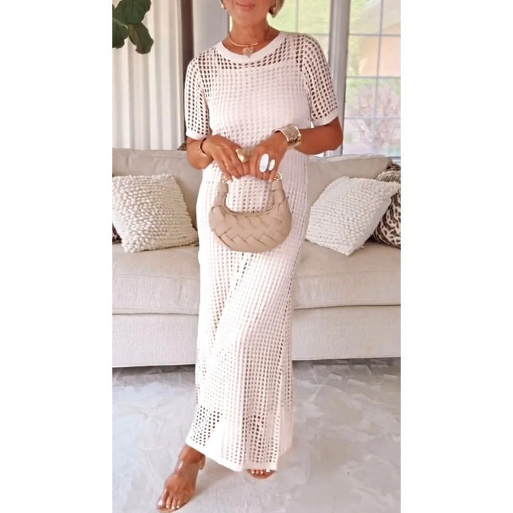 Abito maxi elegante a strati con sottoveste inclusa per donna