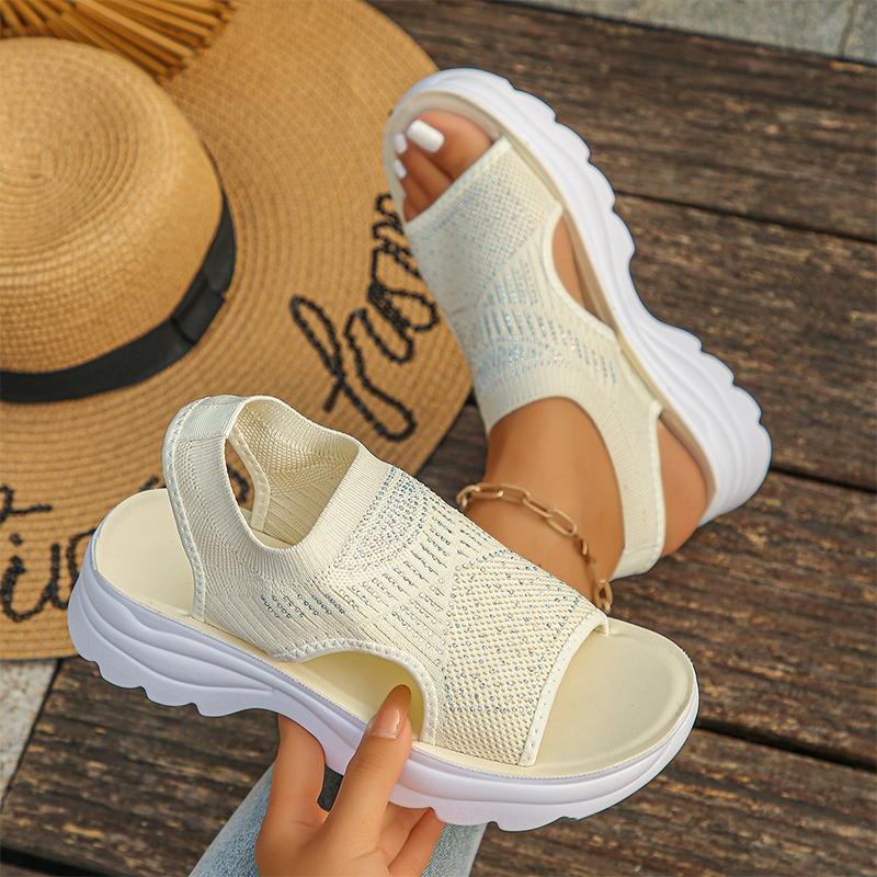 Sandali donna in rete traspirante con platform ergonomica