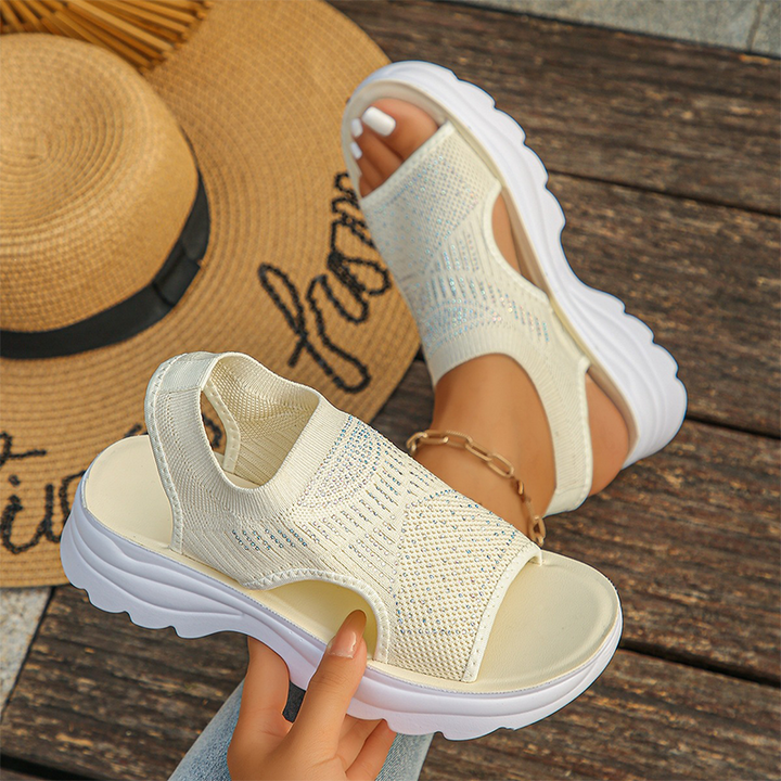 Sandali donna in rete traspirante con platform ergonomica