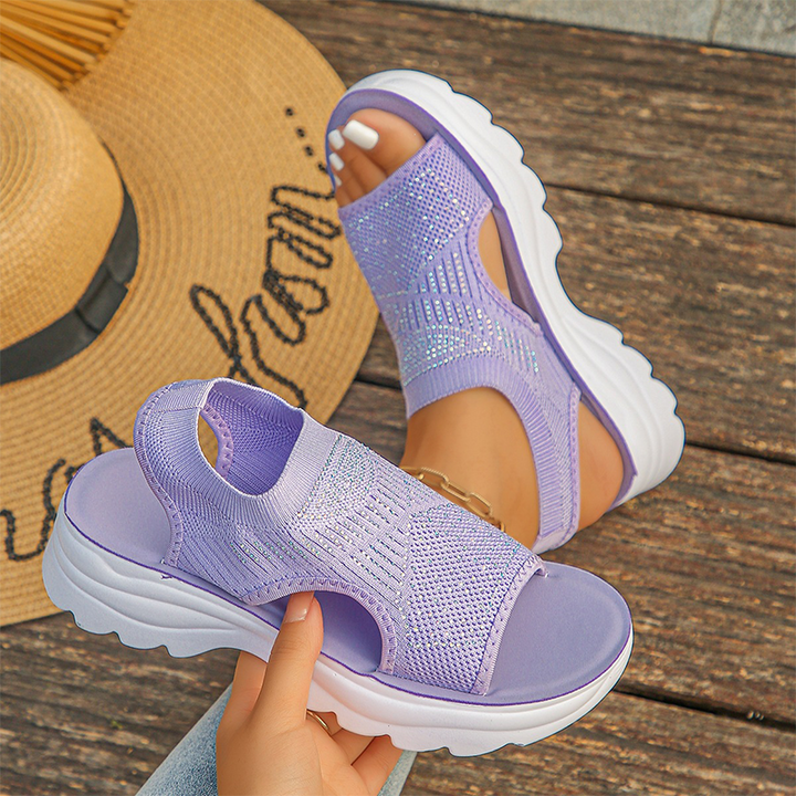Sandali donna in rete traspirante con platform ergonomica