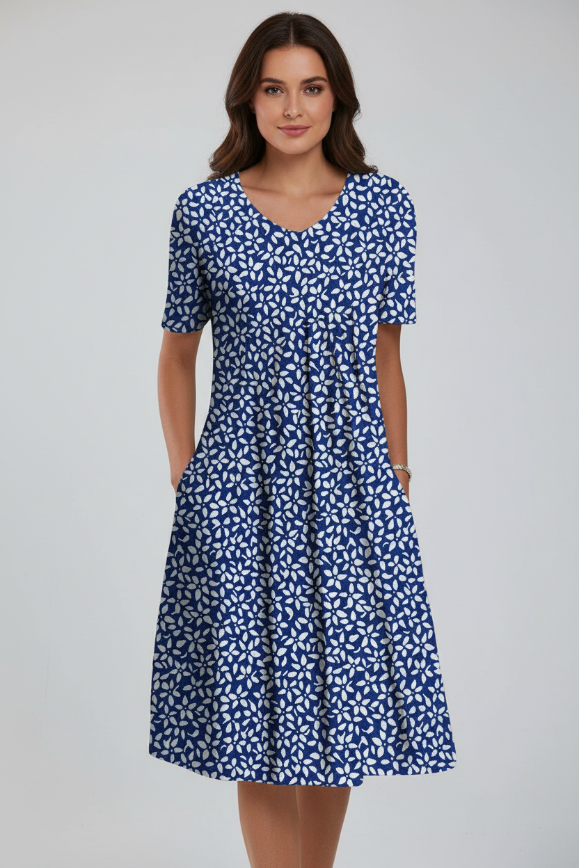 Abito elegante con volant fluido e femminile per donna