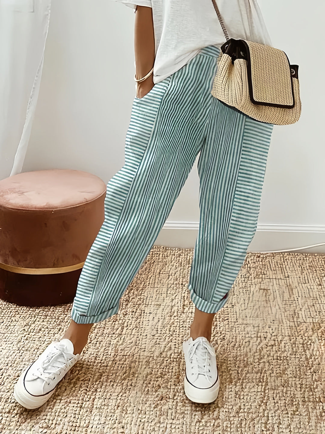 Pantaloni a righe eleganti e confortevoli per donna