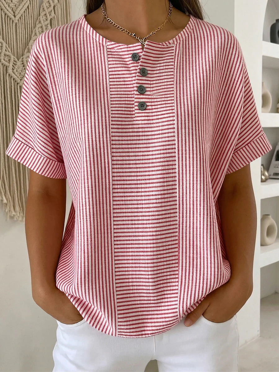 Blusa estiva donna a righe elegante e leggera