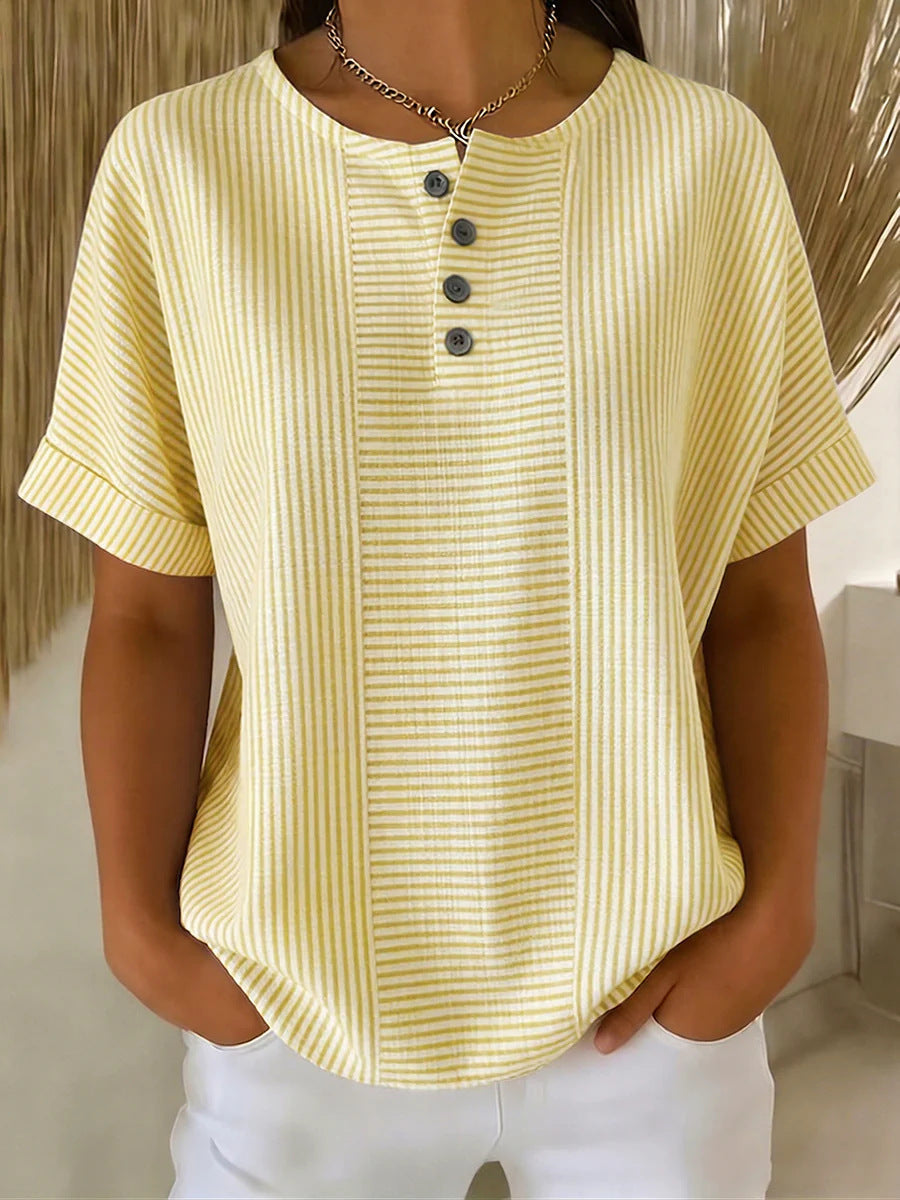 Blusa estiva donna a righe elegante e leggera