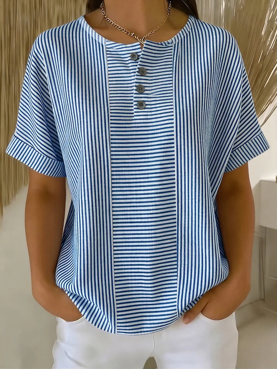 Blusa estiva donna a righe elegante e leggera