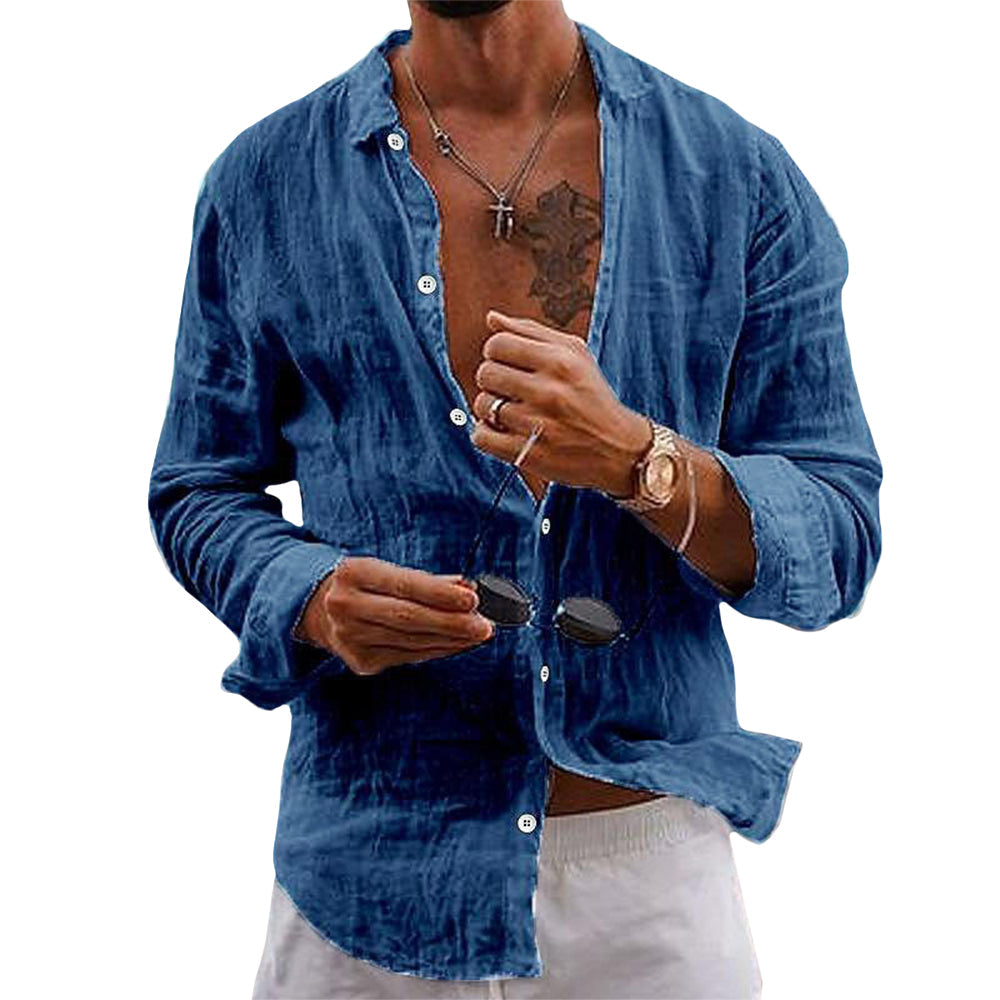Camicia uomo in lino e cotone leggera ed elegante